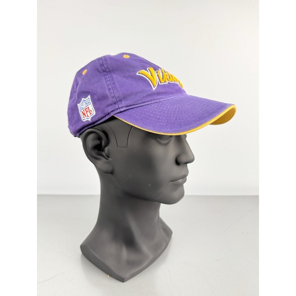 Vintage Reebok Team Minnesota Vikings Adjustable Strap Hat Purple Embroidered